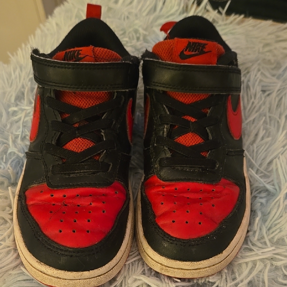 Nike Black and Red Velcro Sneakers